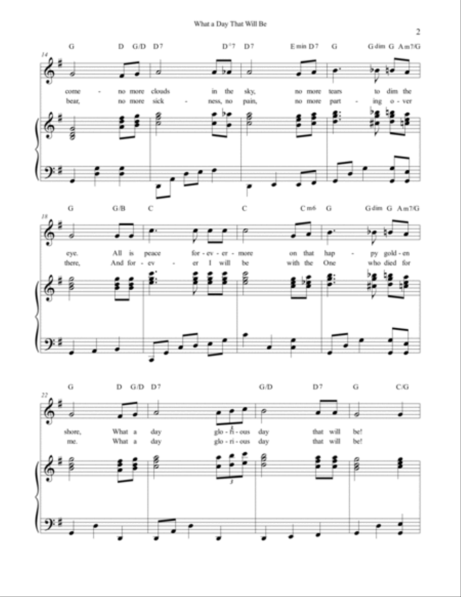 What A Day That Will Be Piano, Vocal, Guitar scores gallery preview page 2