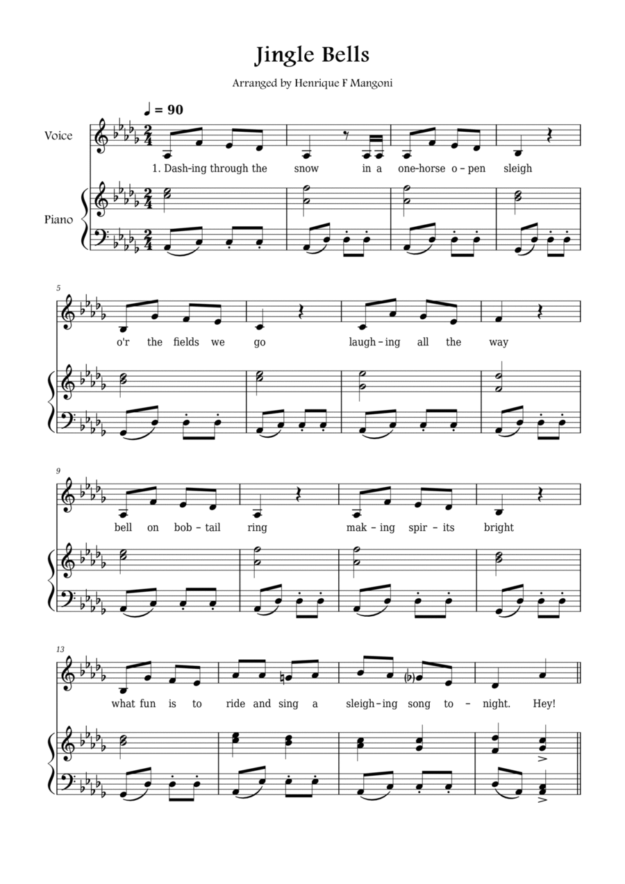 Jingle Bells Voice scores gallery preview page 1