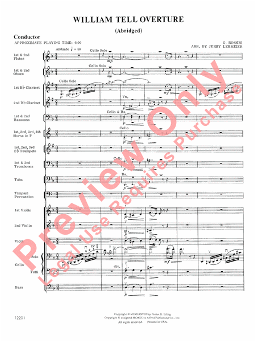 William Tell Overture Full Orchestra scores gallery preview page 4