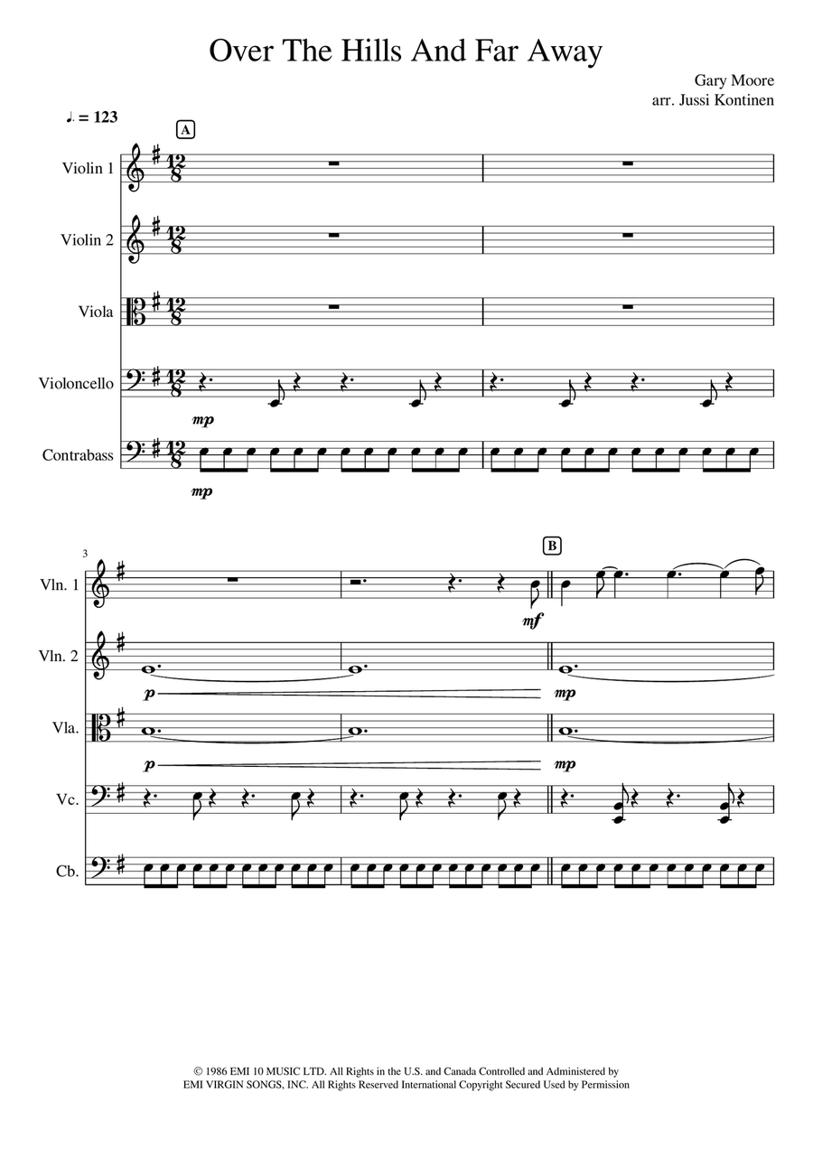 Over The Hills And Far Away String Orchestra scores gallery preview page 1