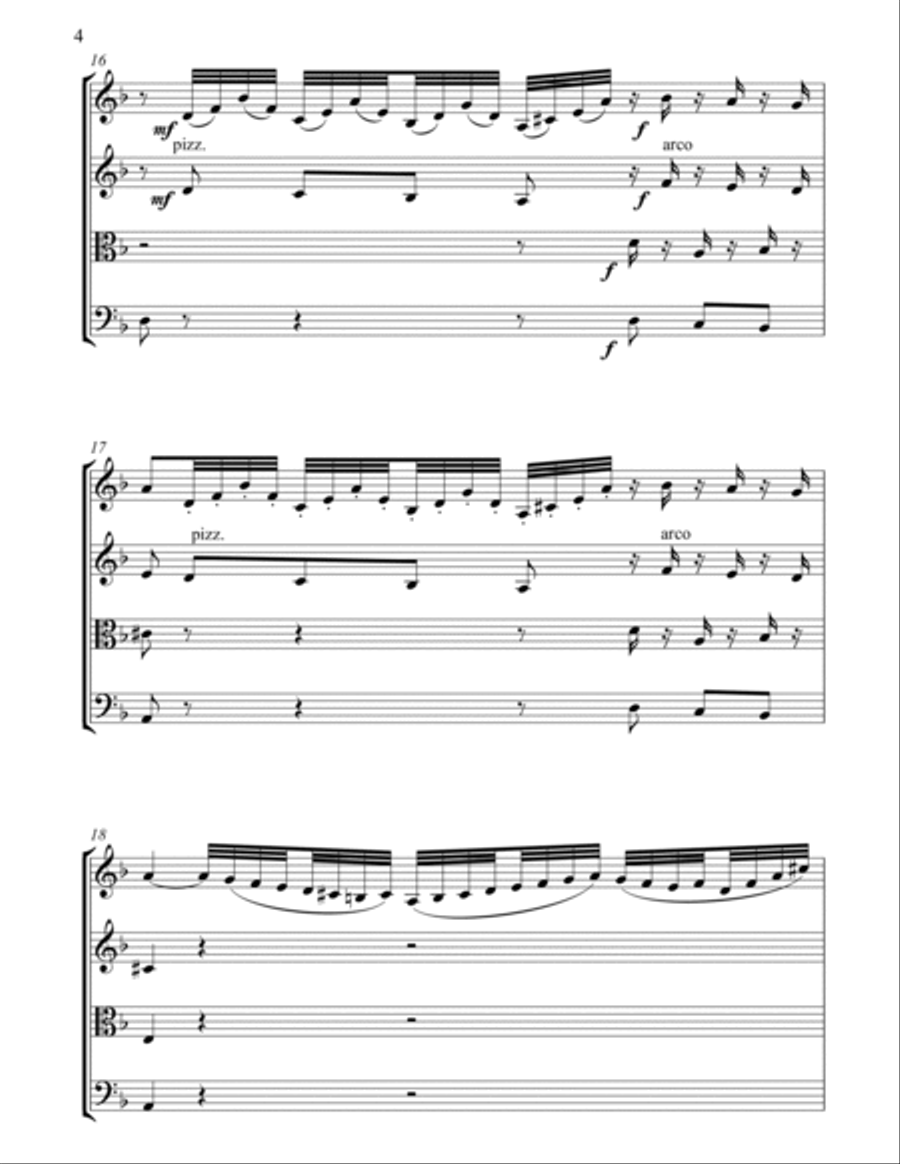 Toccata and Fugue in D Minor String Quartet scores gallery preview page 4