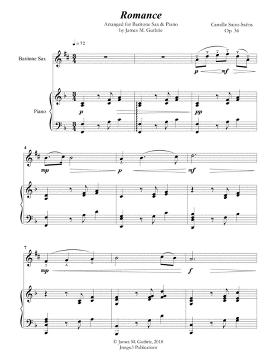 Saint-Saens: Romance for Baritone Sax & Piano image number null