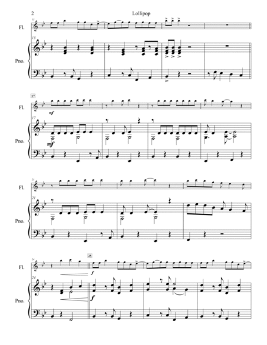Lollipop Flute Solo scores gallery preview page 3
