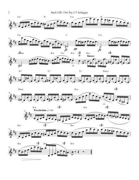 Bach CPE Solfeggio Arranged for Clarinet