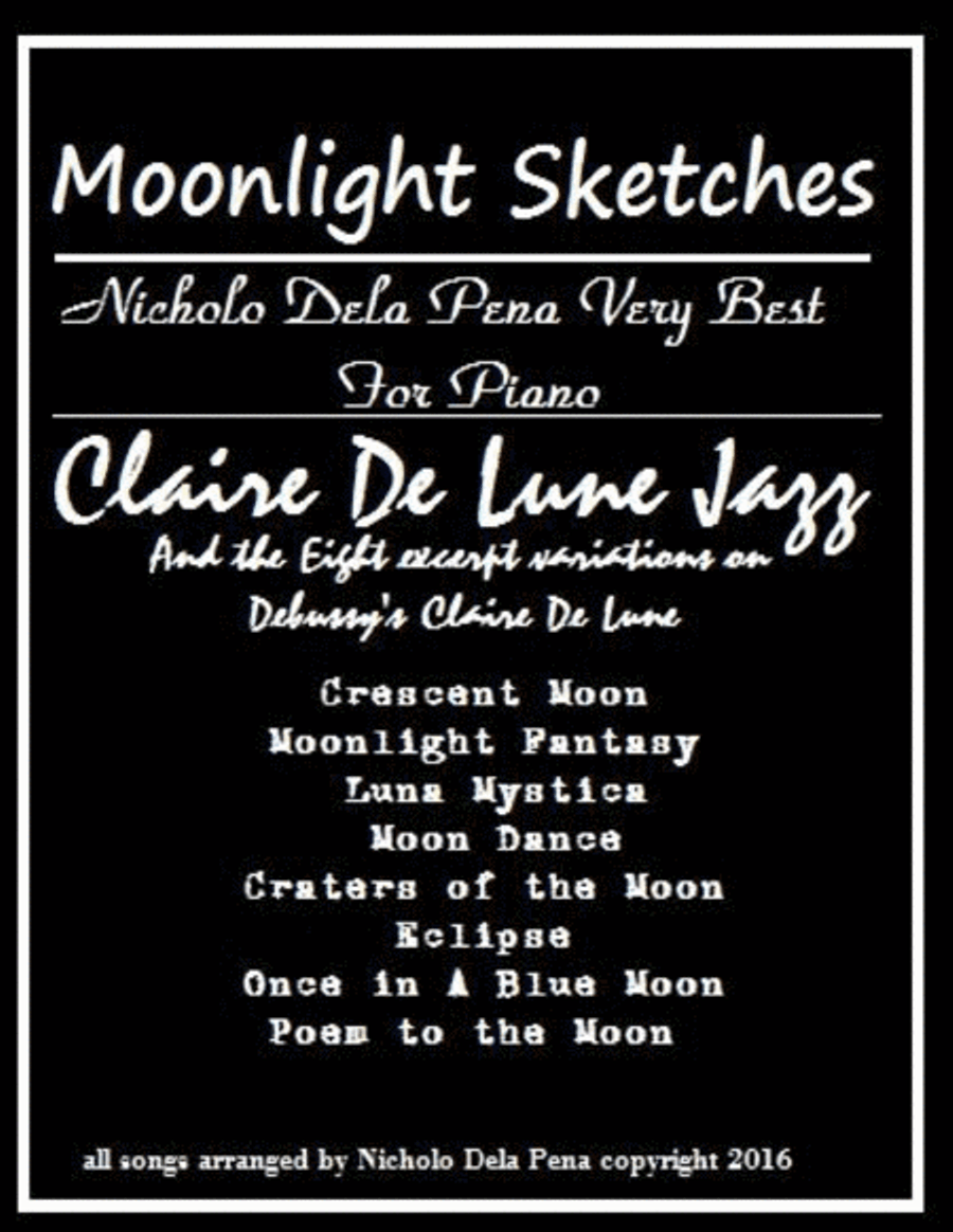 Claire de Lune CLaude Debussy in Jazz and 8 excerpt variations Piano Solo scores gallery preview page 1