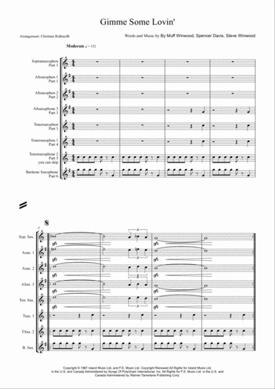 Gimme Some Lovin' Gimme Some Lovin' Woodwind Quintet scores gallery preview page 2