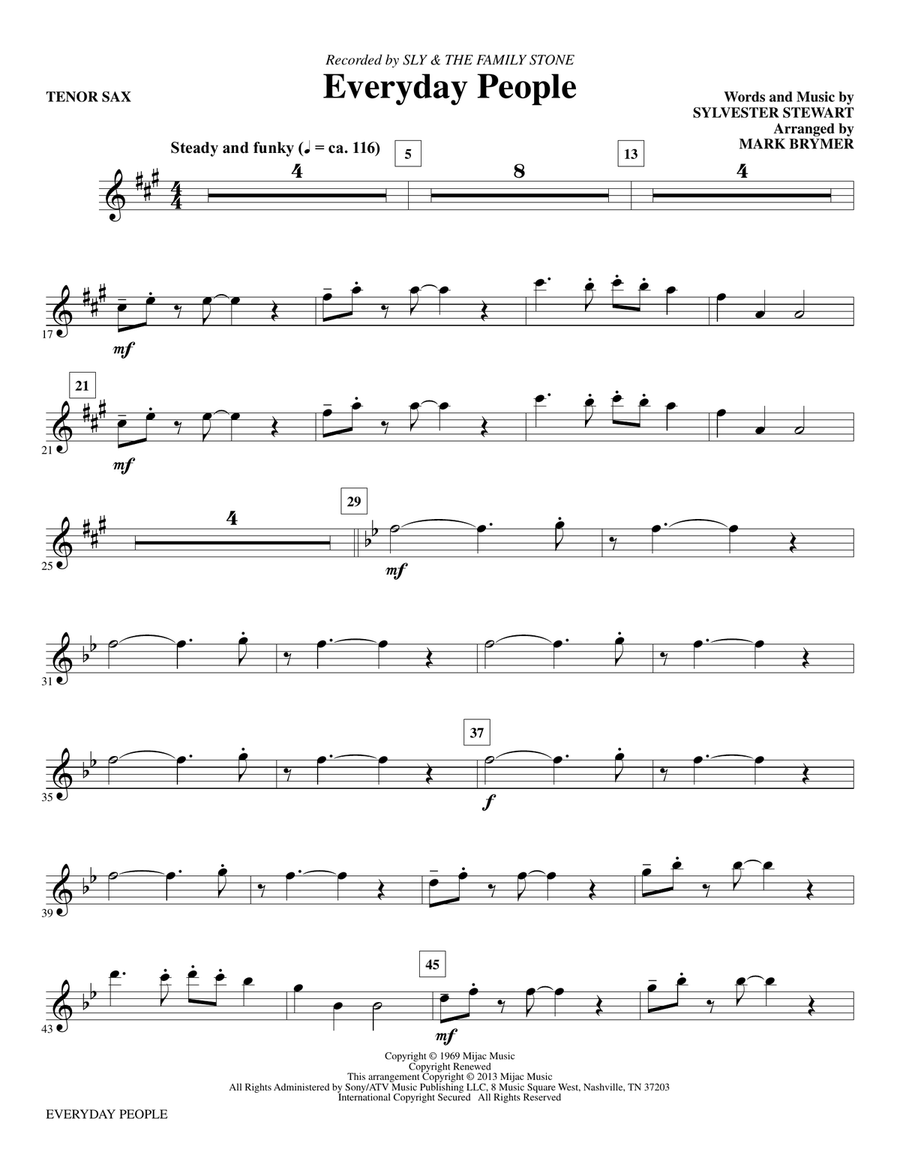 Everyday People - Tenor Sax Choir scores gallery preview page 1