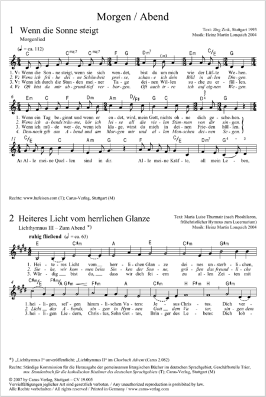 Heinz Martin Lonquich: All meine Quellen entspringen in dir. Neue Geistliche Lieder und Kanons Collection / Songbook scores gallery preview page 2