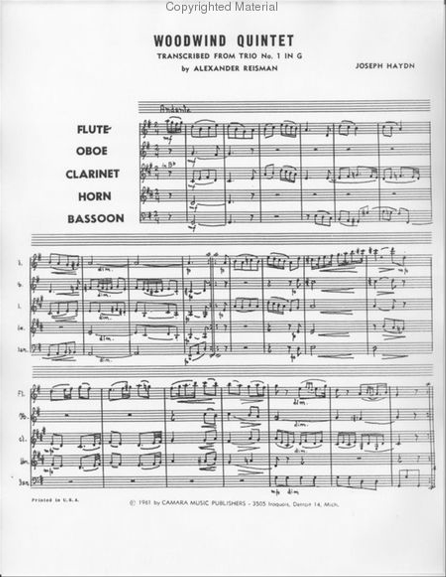 Quintet for Winds from 