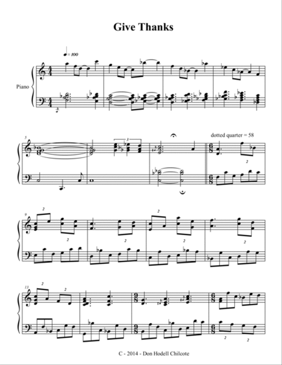 Give Thanks Harpsichord scores gallery preview page 2