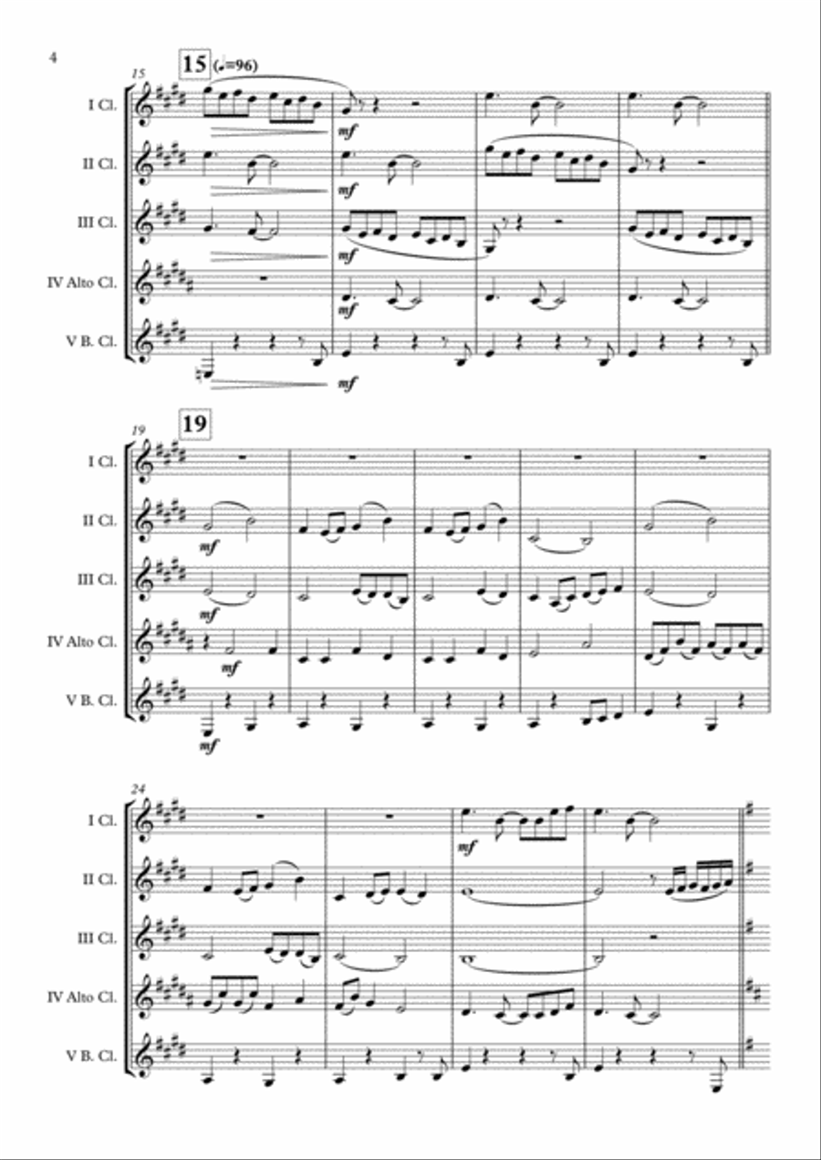 God Bless Us Everyone Clarinet Choir scores gallery preview page 5
