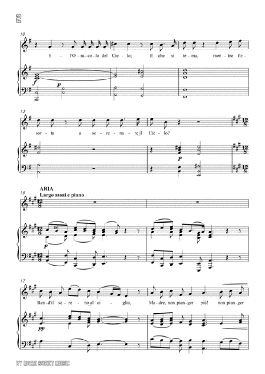 Handel-Rasserena,o Madre…Rend'il sereno al ciglio in e minor,for Voice and Piano Voice Solo scores gallery preview page 4