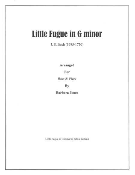 Little Fugue in G minor (Flute and Bass) image number null