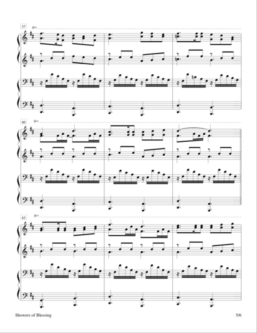 Showers of Blessing (1 Piano, 4 Hands) image number null