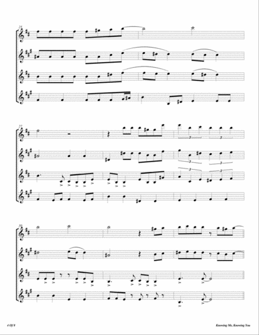 Knowing Me, Knowing You Woodwind Quartet scores gallery preview page 5