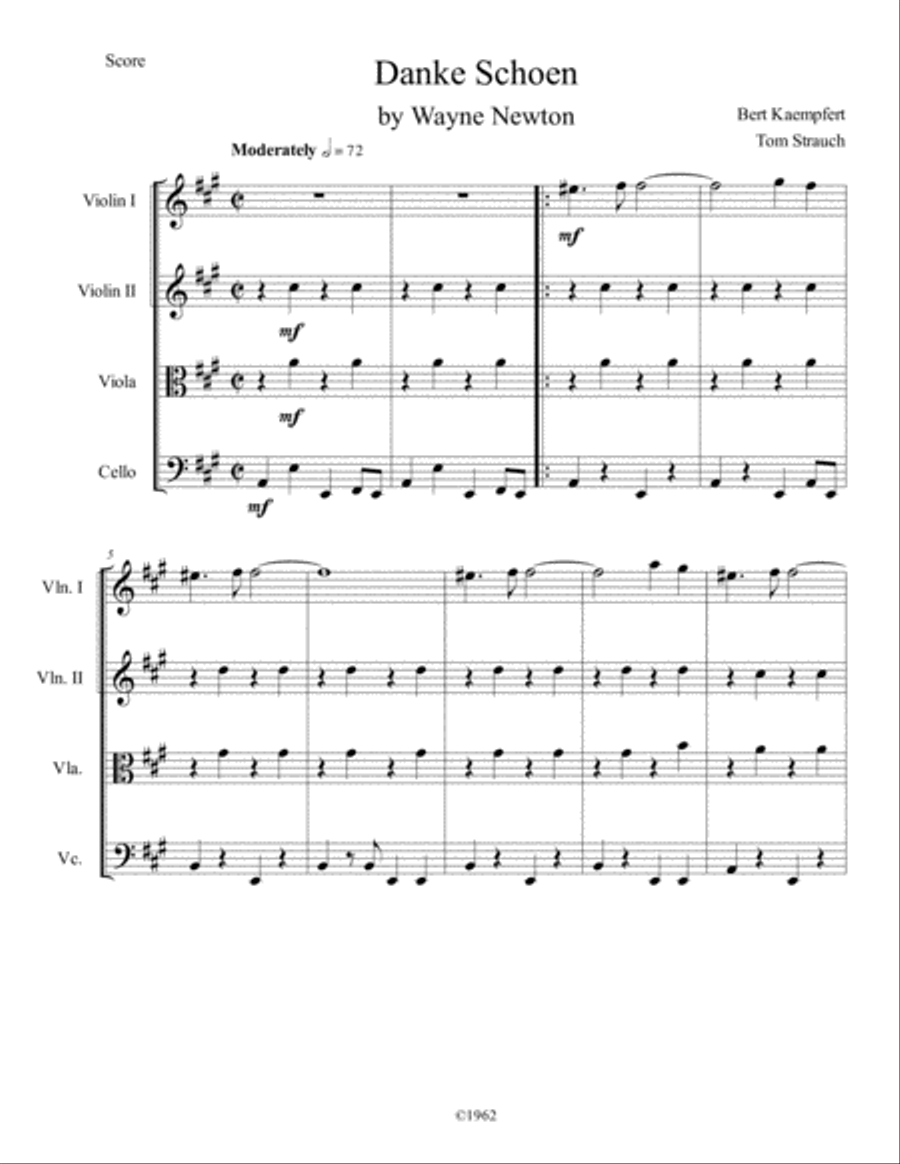 Danke Schoen String Quartet scores gallery preview page 1