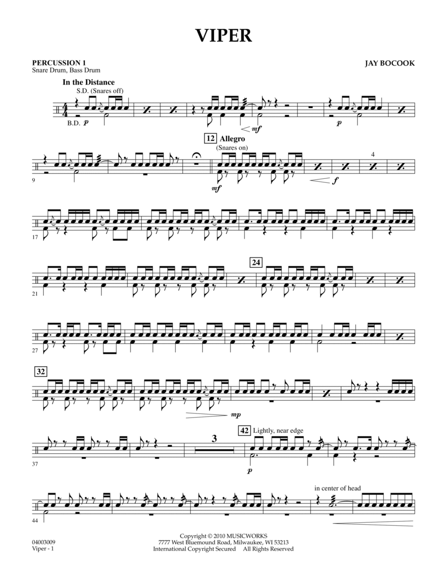 Viper - Percussion 1 Viper - Percussion 1 Concert Band scores gallery preview page 1
