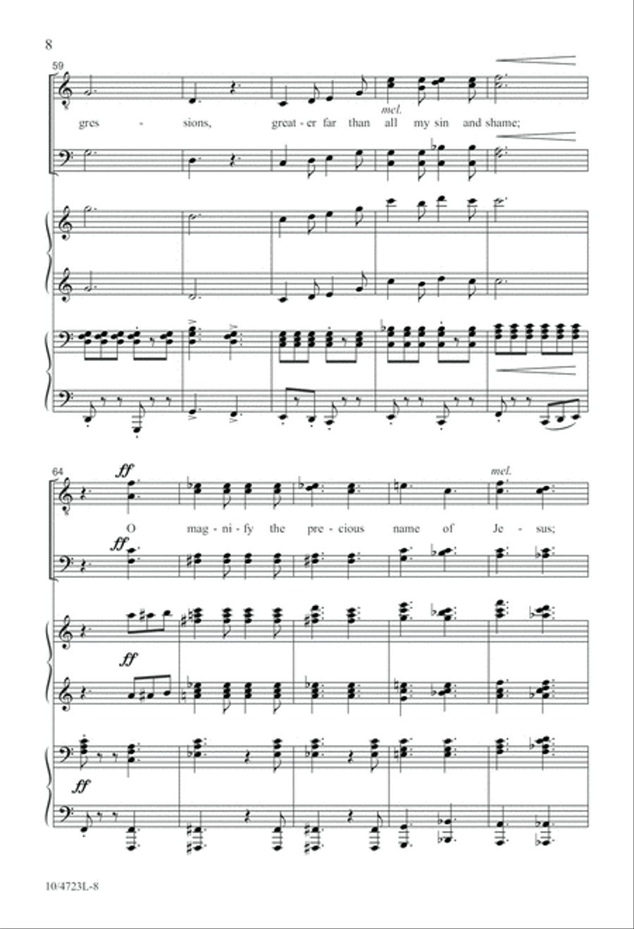 Wonderful Grace of Jesus TTBB scores gallery preview page 8