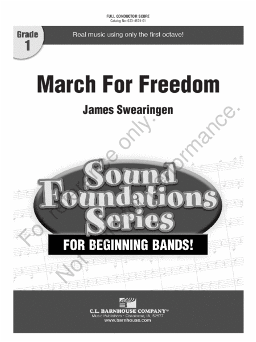 March For Freedom Concert Band scores gallery preview page 2