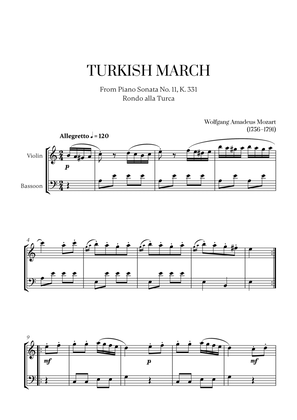 W. A. Mozart - Turkish March (Alla Turca) for Violin and Bassoon