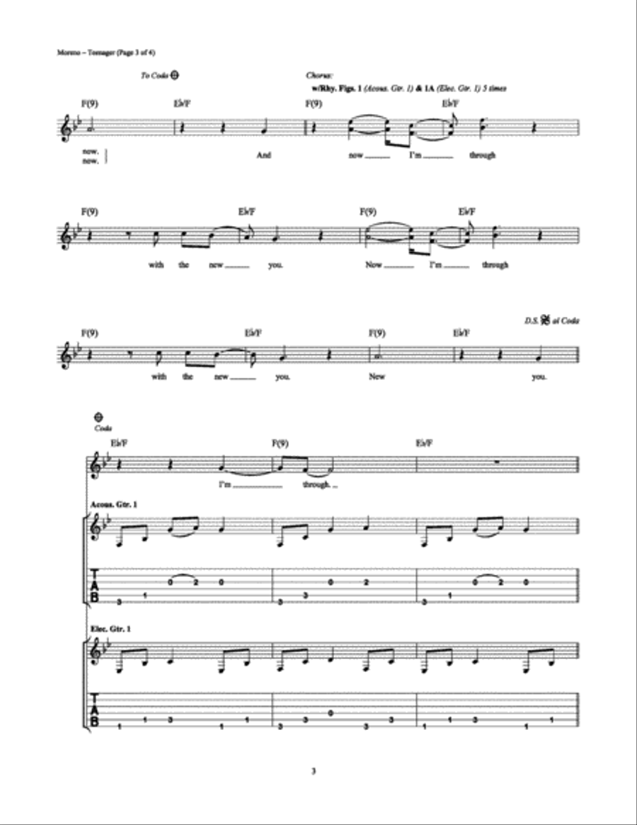 Teenager Electric Guitar scores gallery preview page 3