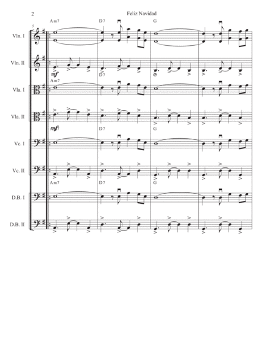 Feliz Navidad Feliz Navidad String Quartet scores gallery preview page 2