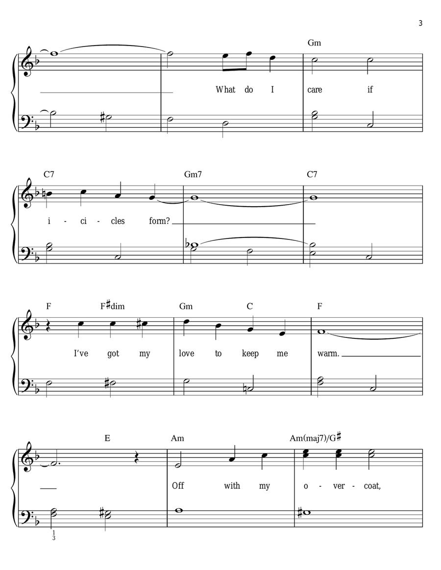 I've Got My Love To Keep Me Warm Easy Piano scores gallery preview page 3