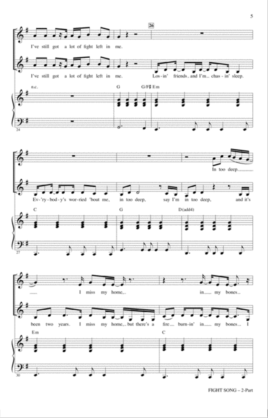 Fight Song (arr. Roger Emerson) 2-Part scores gallery preview page 4