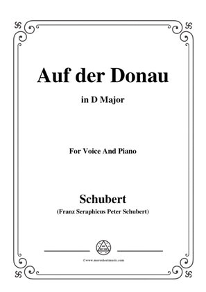 Book cover for Schubert-Auf der Donau,in D Major,Op.21,No.1,for Voice and Piano