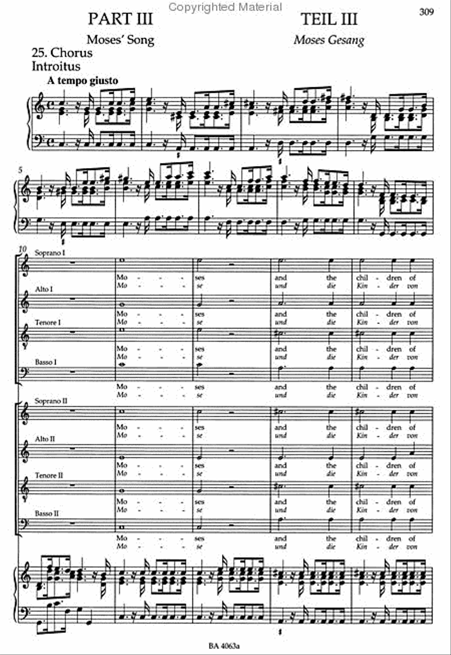 Israel in Egypt - Israel in agypten HWV 54 4-Part scores gallery preview page 5
