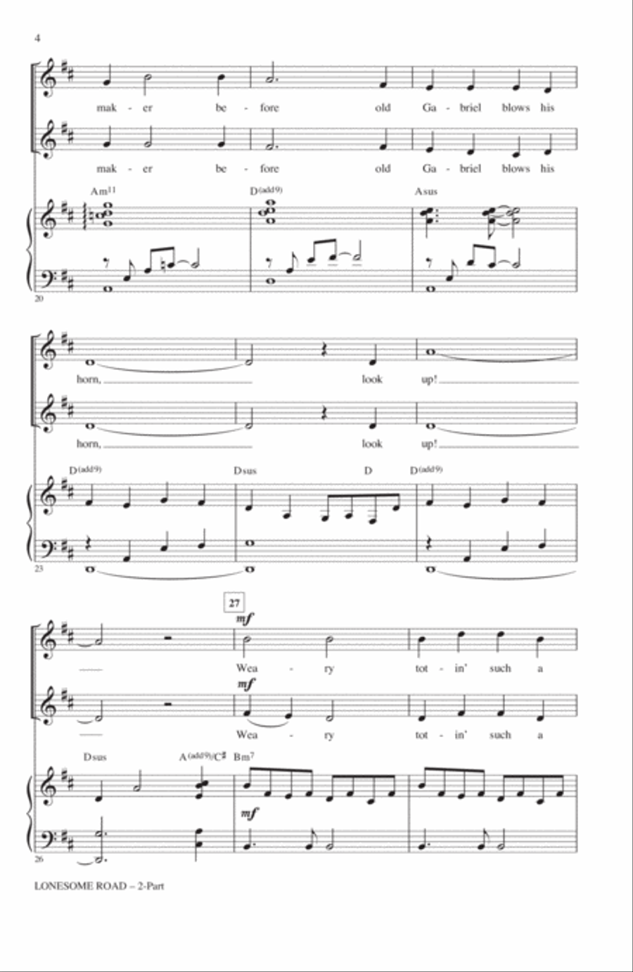 Lonesome Road 2-Part scores gallery preview page 3
