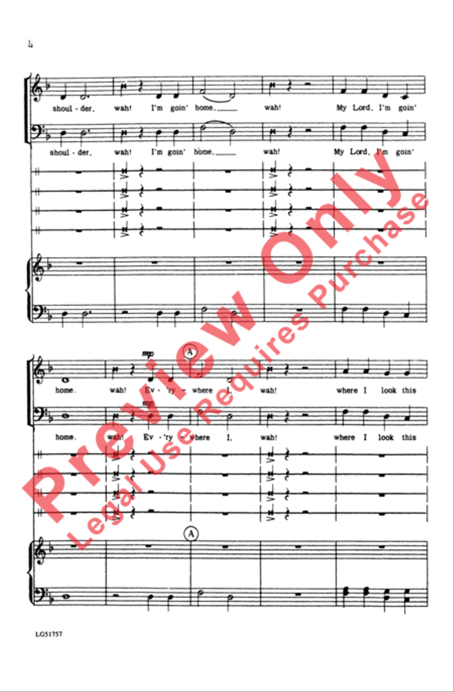 Rainbow 'Round My Shoulder Men's Choir scores gallery preview page 4