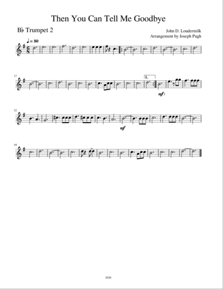 Then You Can Tell Me Goodbye Brass Ensemble scores gallery preview page 2