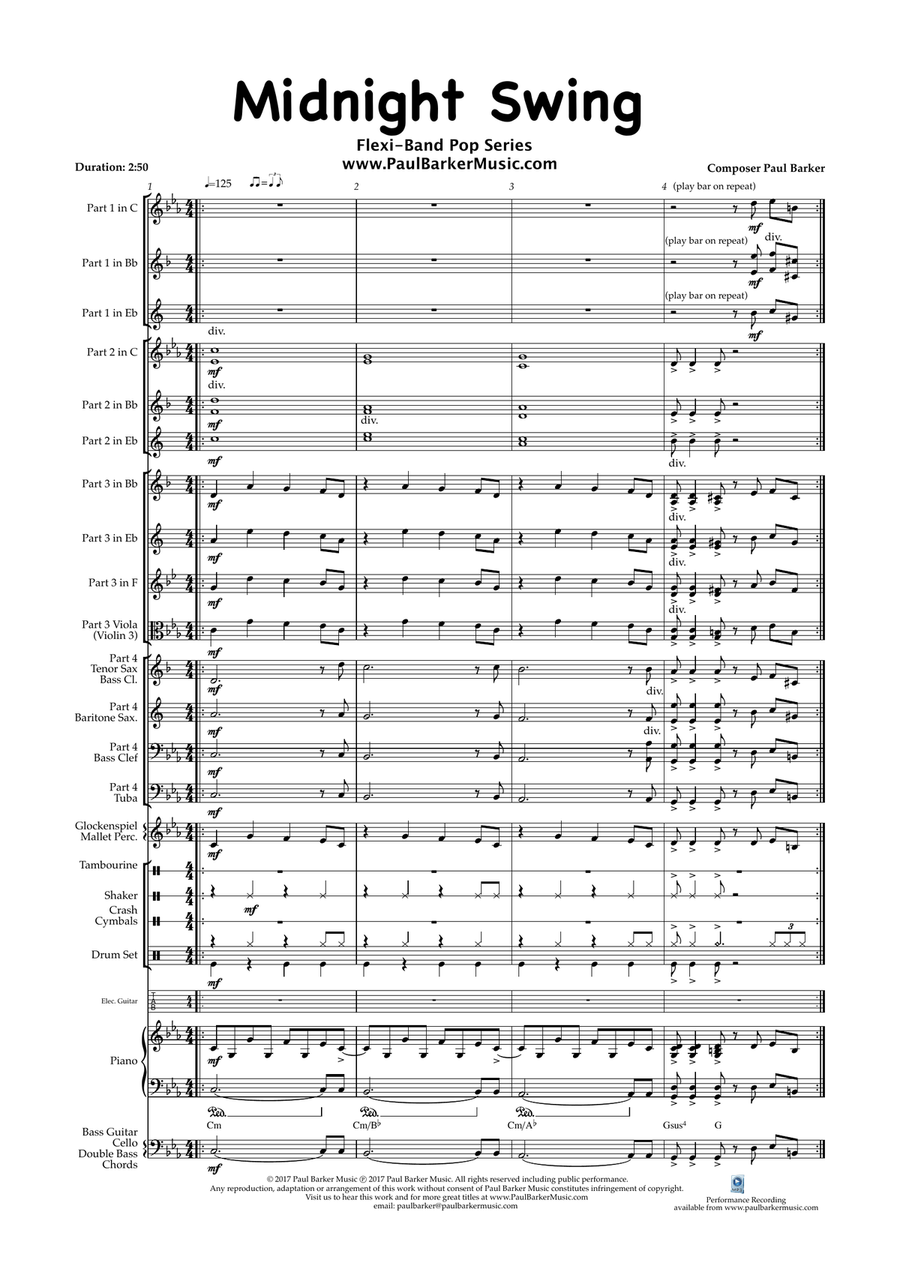 Midnight Swing (Flexible Instrumentation) Concert Band scores gallery preview page 4
