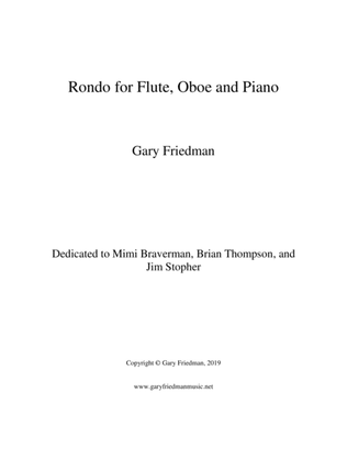 Book cover for Rondo for Flute, Oboe, and Piano
