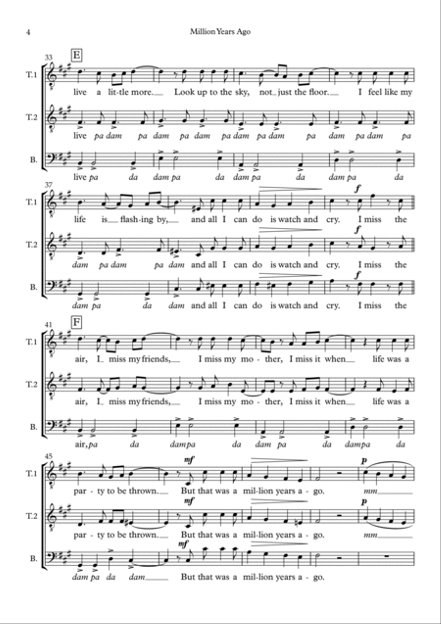 Million Years Ago Million Years Ago TB scores gallery preview page 4