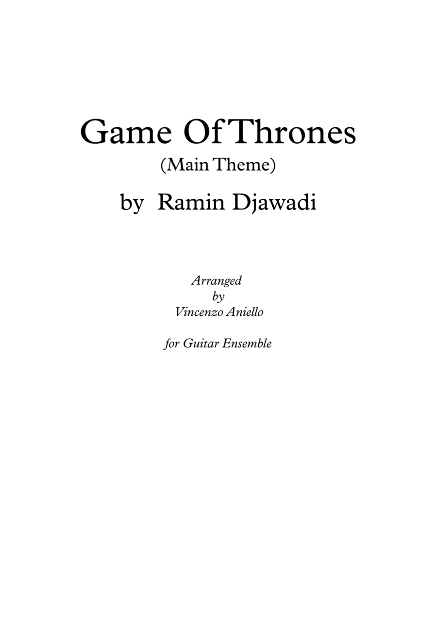 Game Of Thrones Guitar Ensemble scores gallery preview page 1