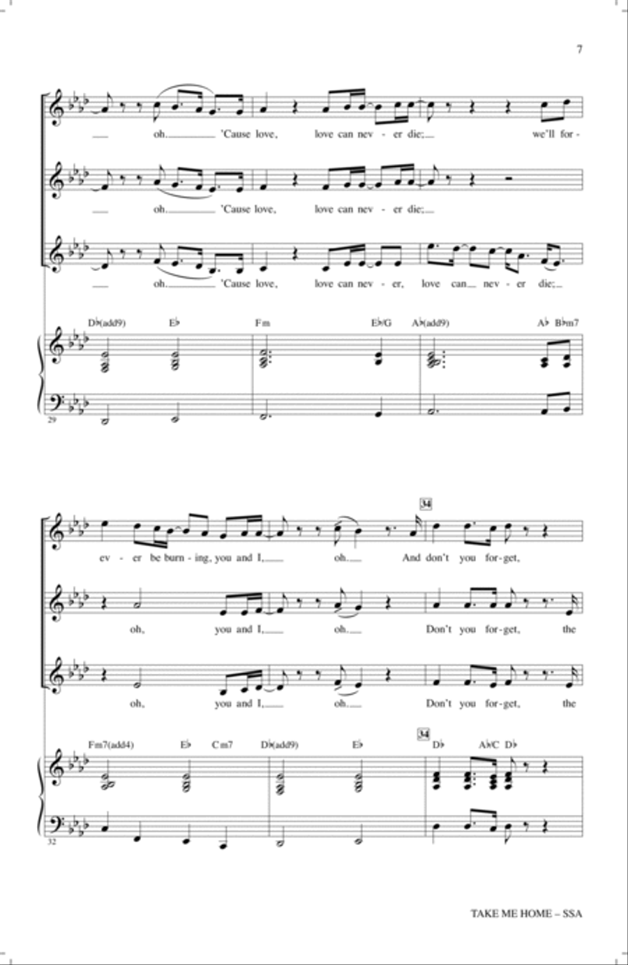 Take Me Home (arr. Roger Emerson) SSA scores gallery preview page 6