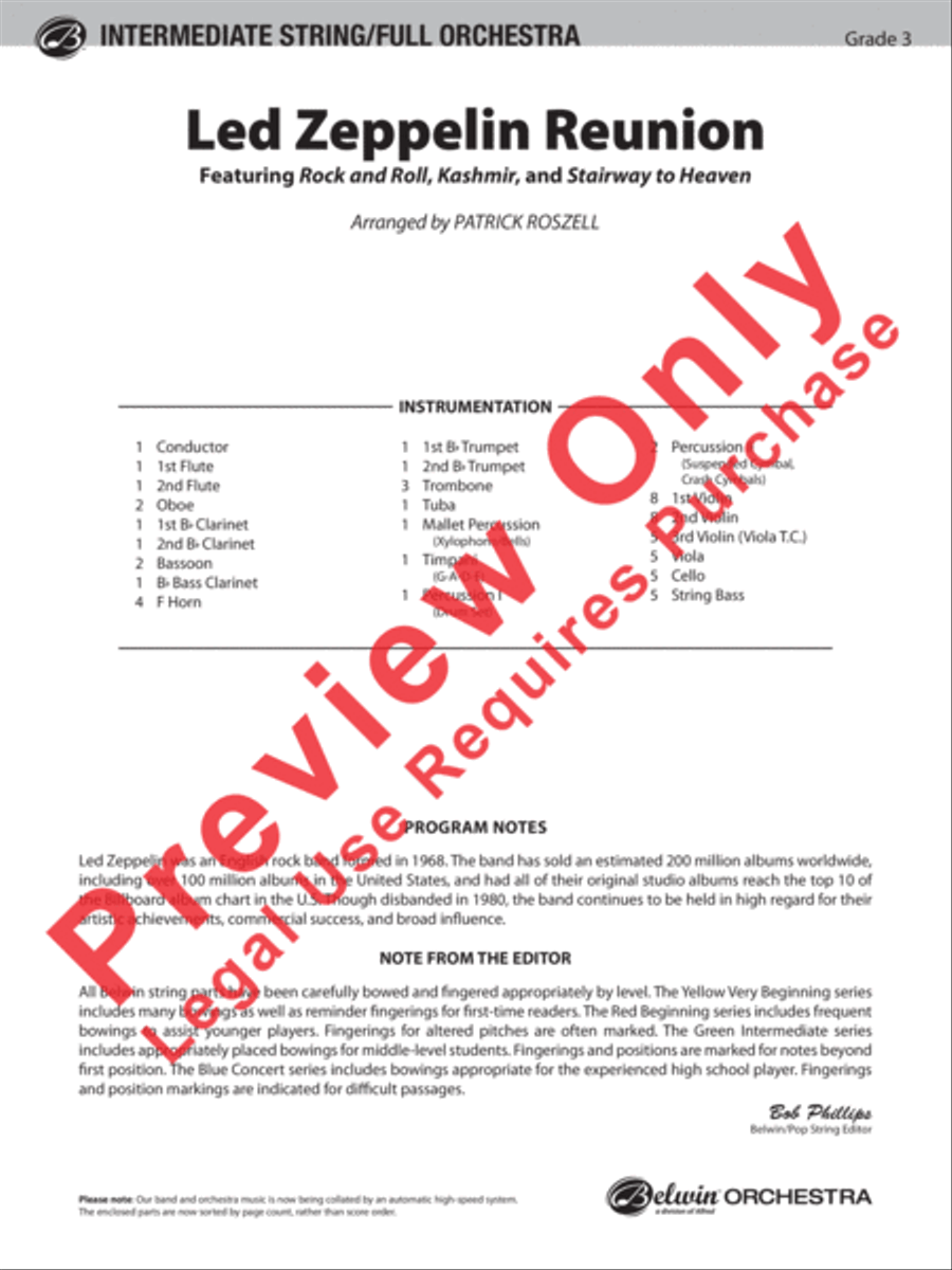 Led Zeppelin Reunion Full Orchestra scores gallery preview page 2