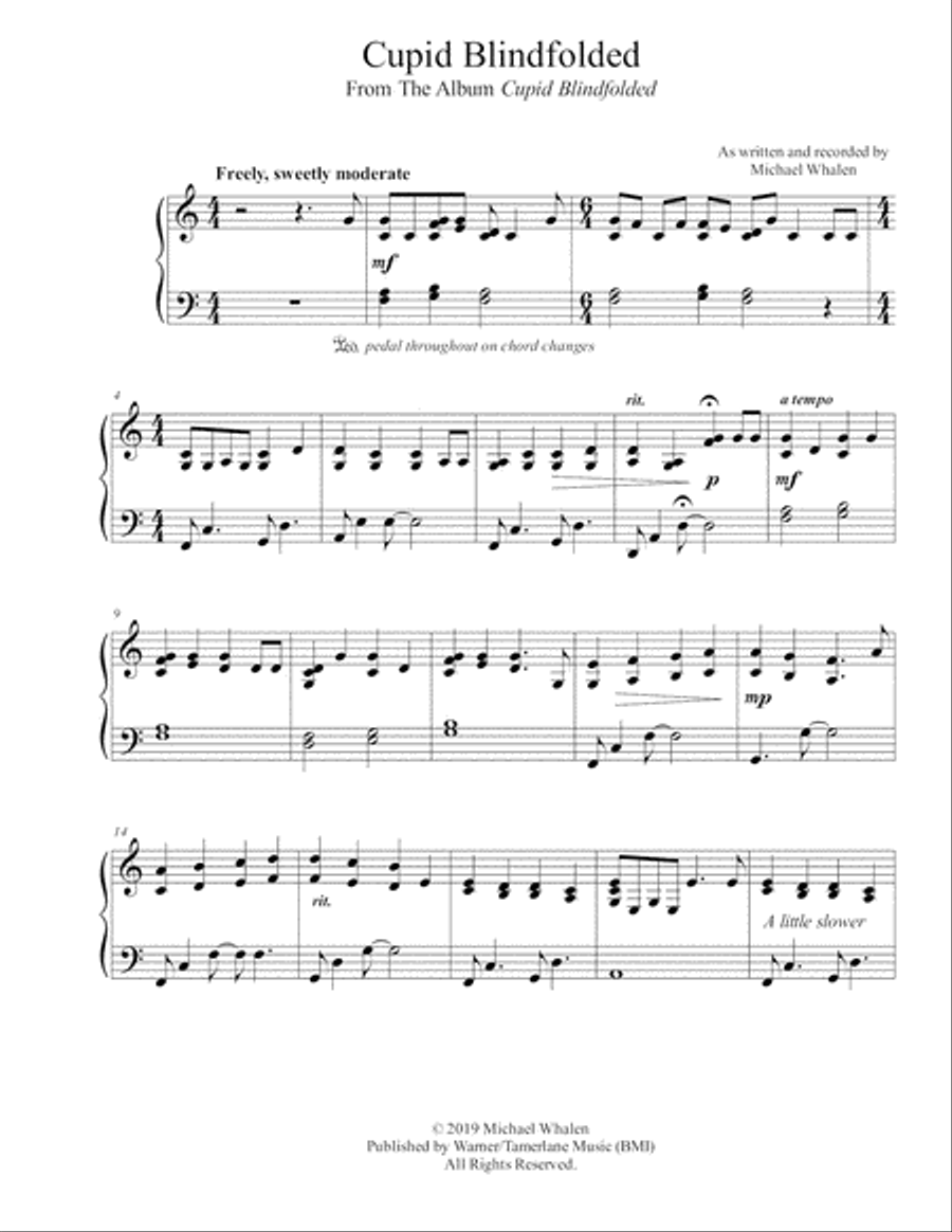 Cupid Blindfolded (Full album sheet music) Piano Solo scores gallery preview page 3