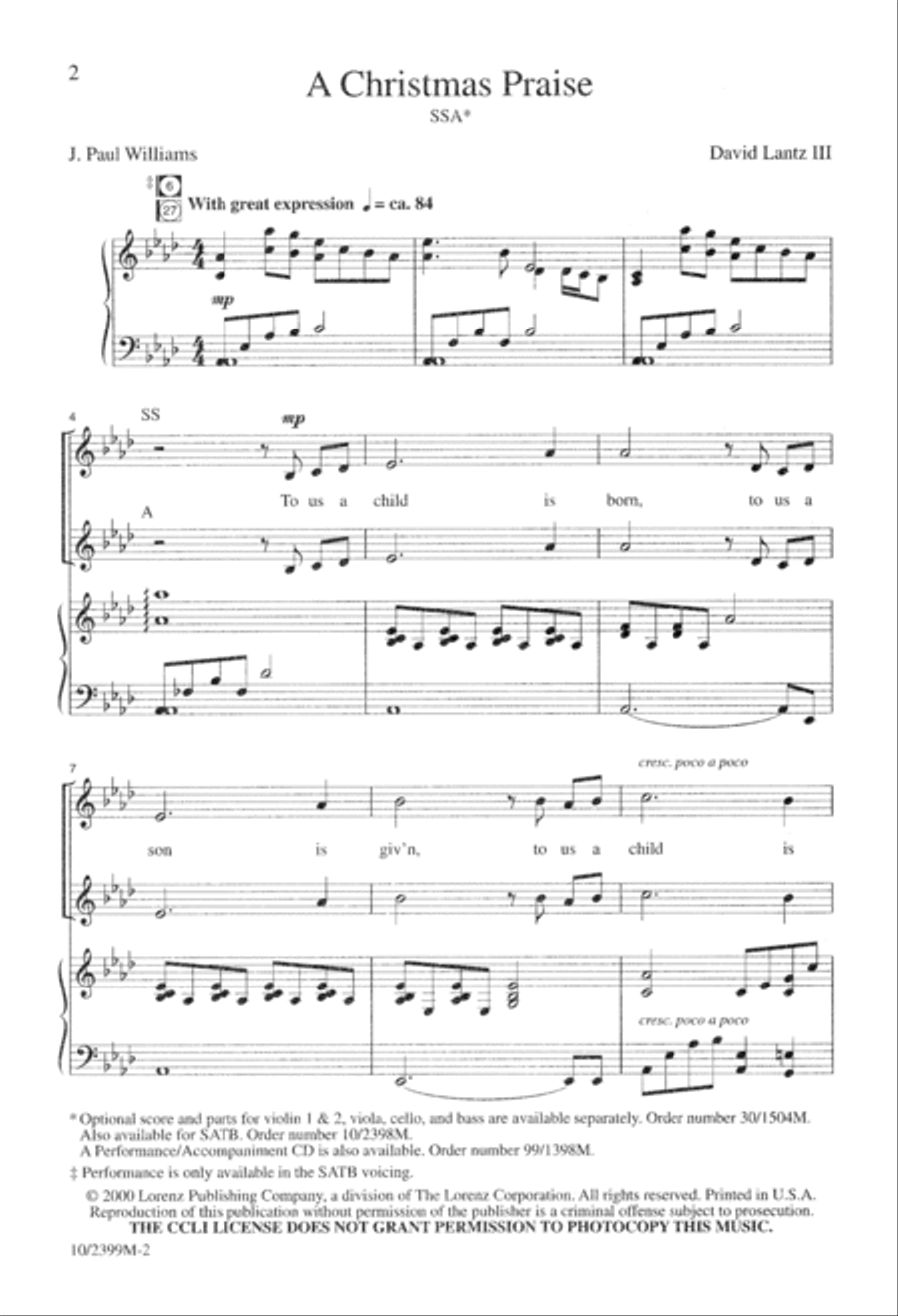 A Christmas Praise SSA scores gallery preview page 3