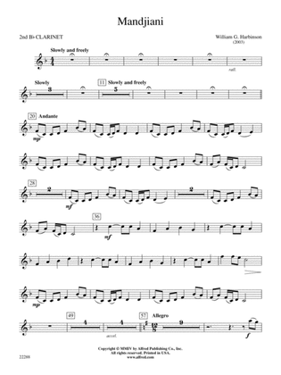 Mandjiani: 2nd B-flat Clarinet