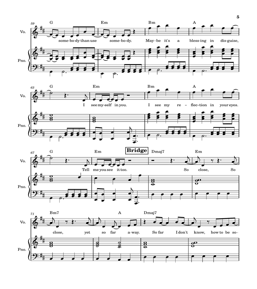 Reflections Piano, Vocal, Guitar scores gallery preview page 5
