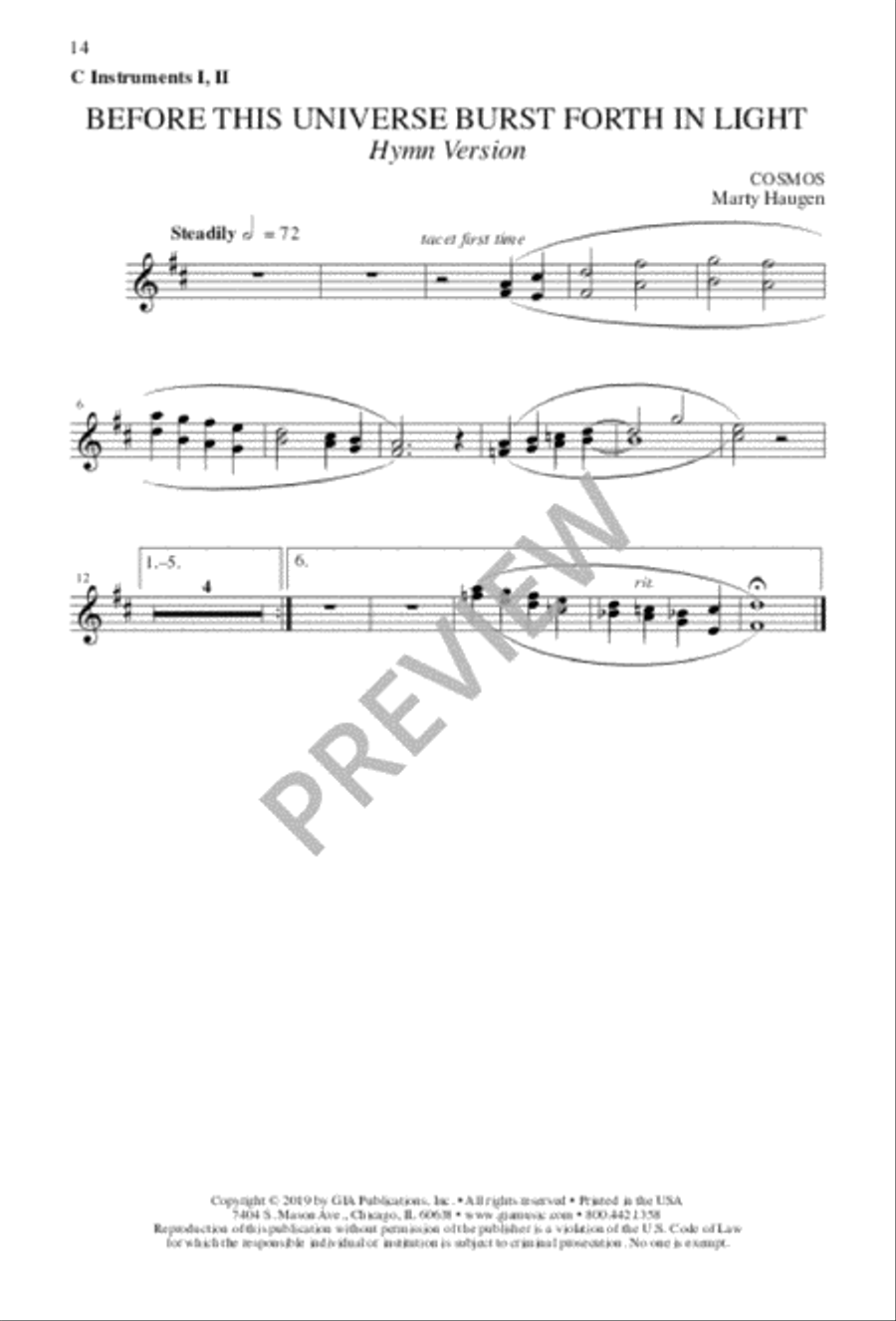 Before This Universe Burst Forth in Light 4-Part scores gallery preview page 15