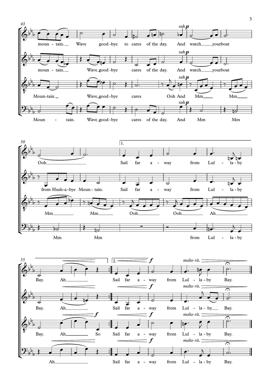 Hushabye Mountain 4-Part scores gallery preview page 4