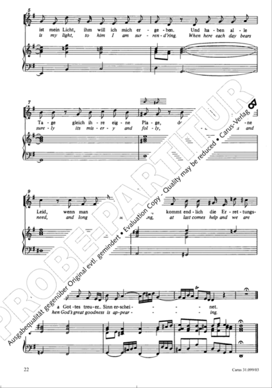 Whatever God ordains is right (Was Gott tut, das ist wohlgetan) 4-Part scores gallery preview page 23
