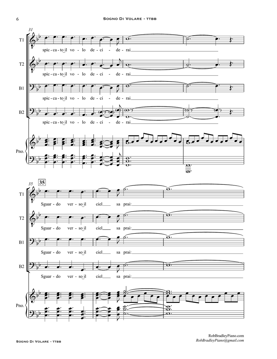 Sogno Di Volare TTBB scores gallery preview page 6