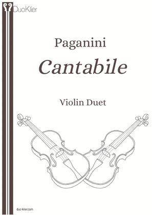 Book cover for Paganini - Cantabile (Violin Duet)