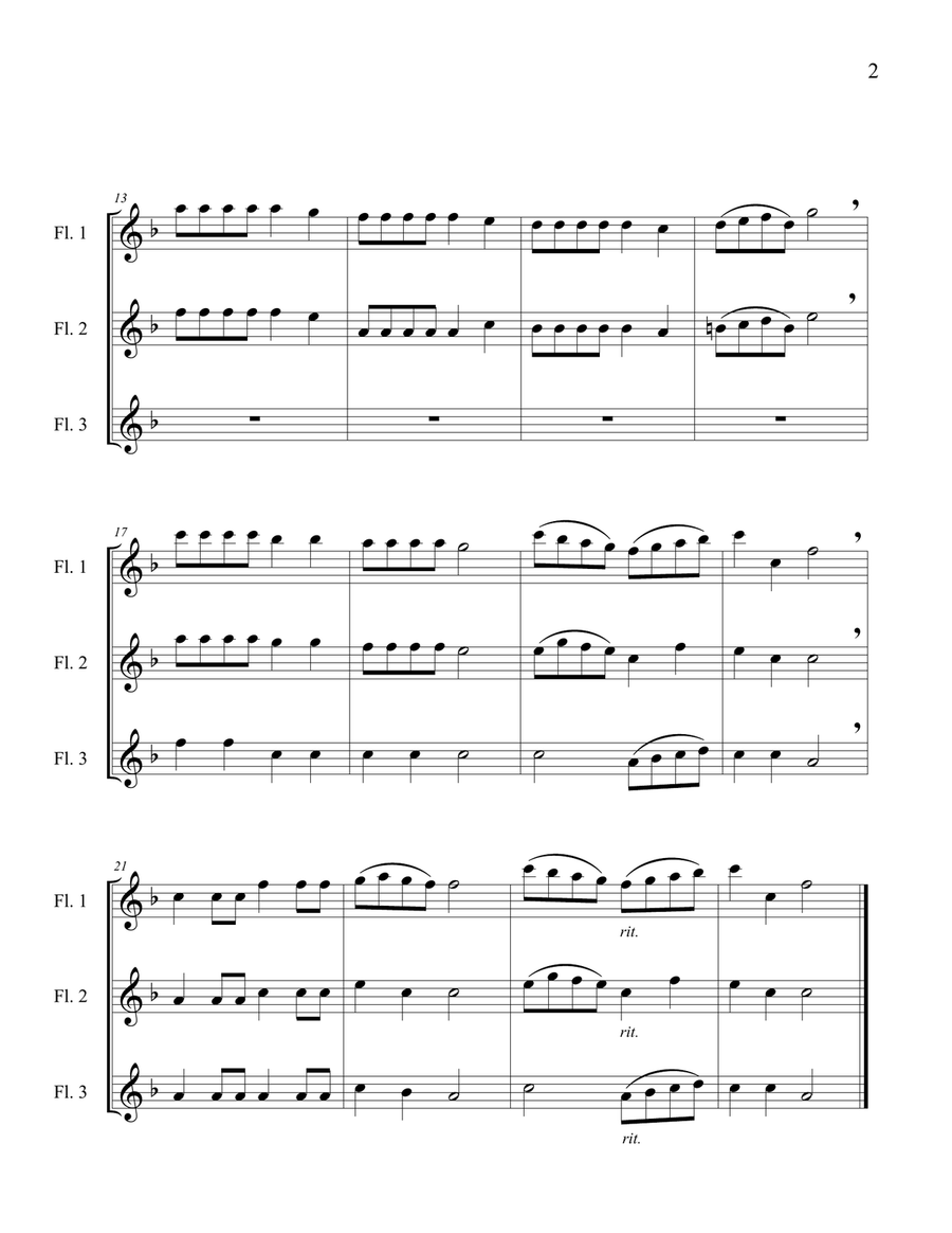 Hot Cross Buns - Flute Trio Flute Trio scores gallery preview page 4
