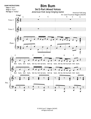 Bim Bum (An American Folk Song/Game) (SA/2-Part)